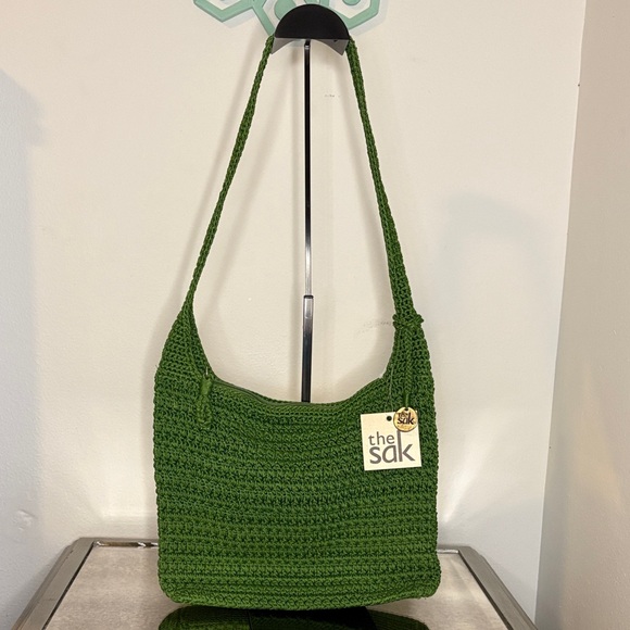 The Sak Handbags - The Sak Olive Crochet Hobo Shoulder Bag NWT